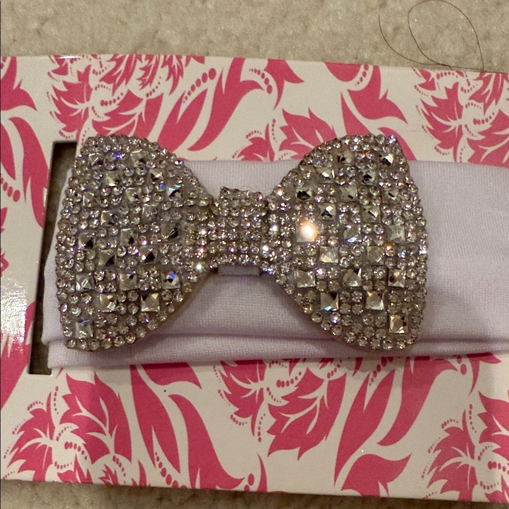Curls & Pearls Couture Infant Girls Babies Sparkly Bow Stretch Comfy Headband